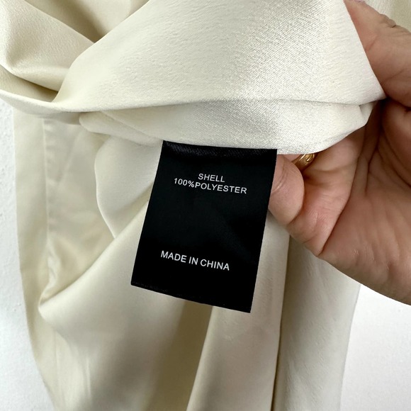 NWT Camila Coelho Reyna‎ Pearl White Satin Maxi Dress Size Medium - Picture 10 of 10